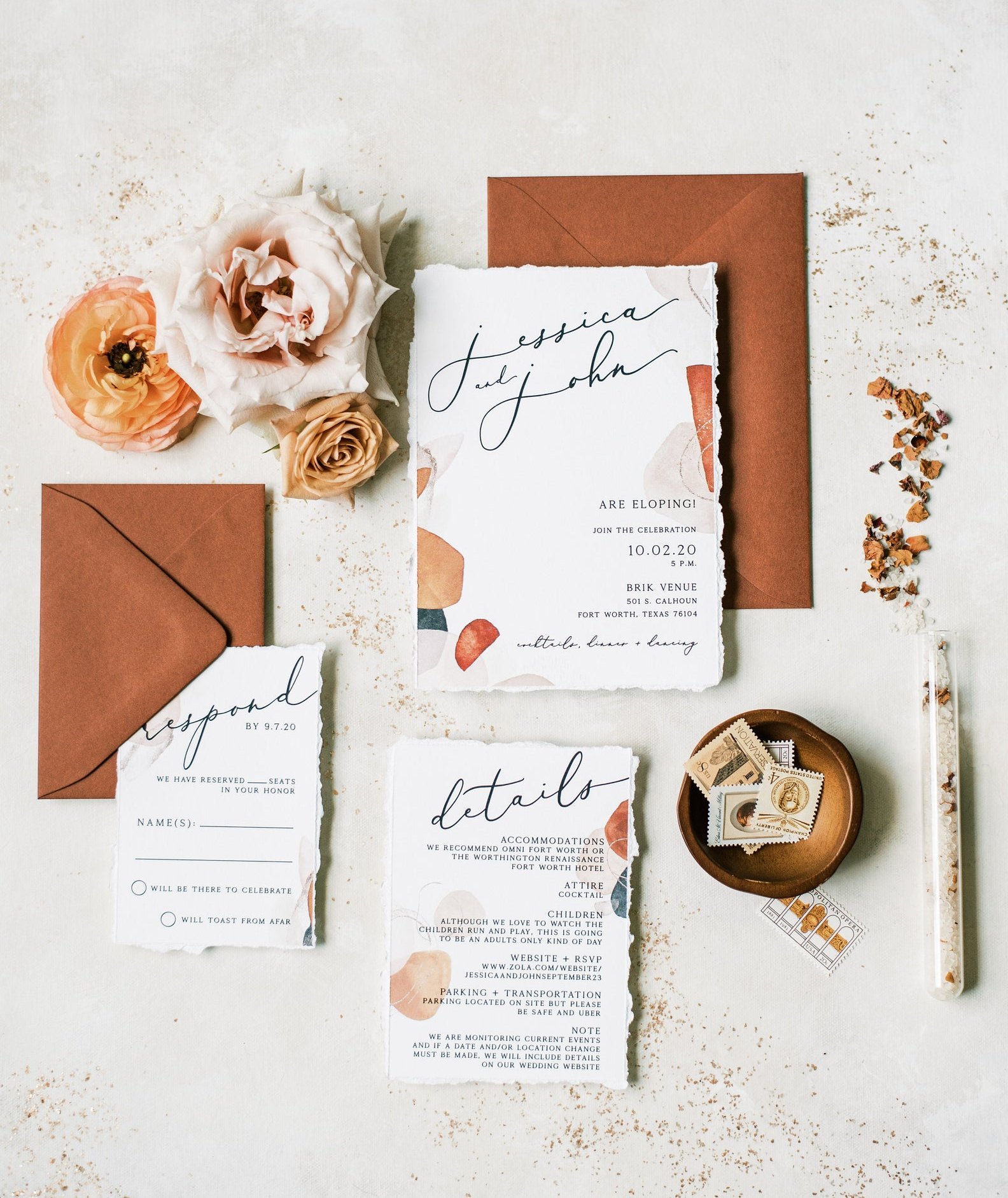 bohemian wedding invitation