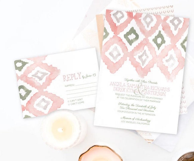 bohemian wedding invitation