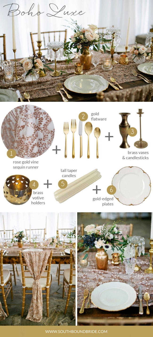 Boho Luxe | How to Style a Boho Wedding Tablescape | Credit: Kristyn Hogan