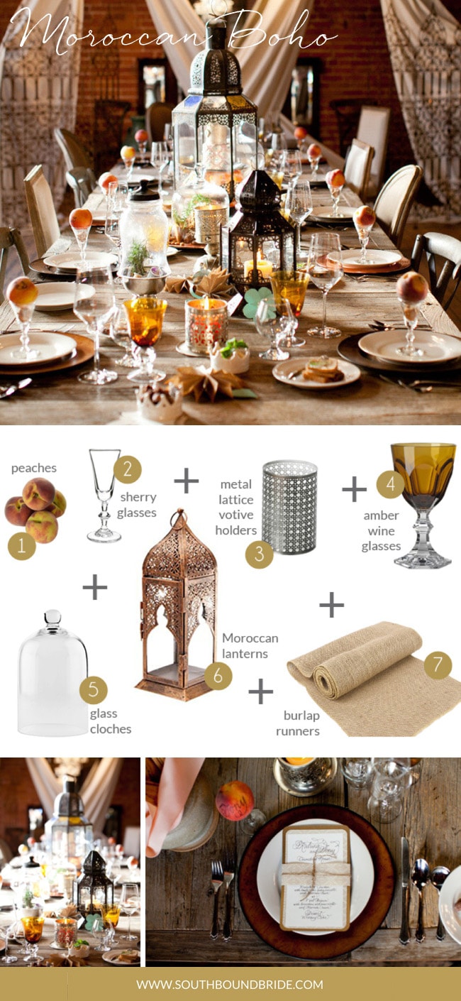 Moroccan Boho | How to Style a Boho Wedding Tablescape | Credit: Picotte Weddings