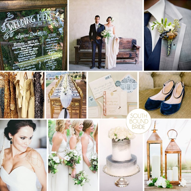 Navy, Copper & Grey Wedding Inspiration | SouthBound Bride