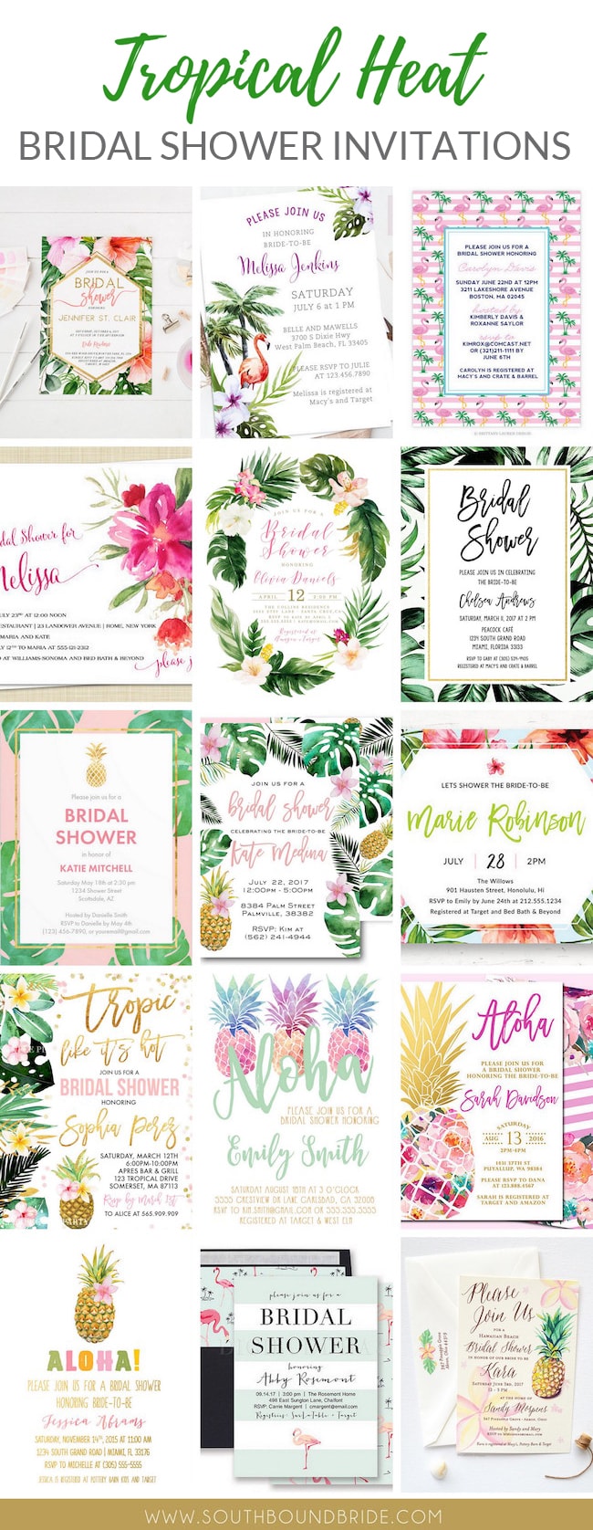 Tropical Themed Bridal Shower Invitations & Ideas | SouthBound Bride