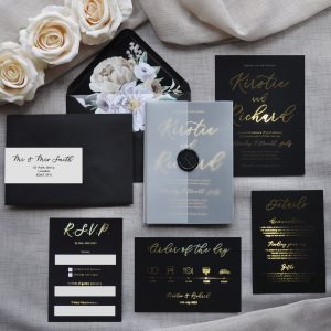 Gold Foil Wedding Invitations from Etsy