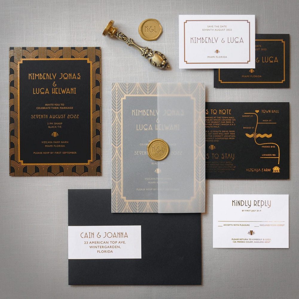 Gold Foil Wedding Invitations from Etsy SouthBound Bride