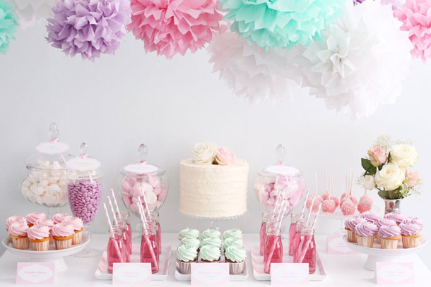 Pastel Colored Candy Buffet