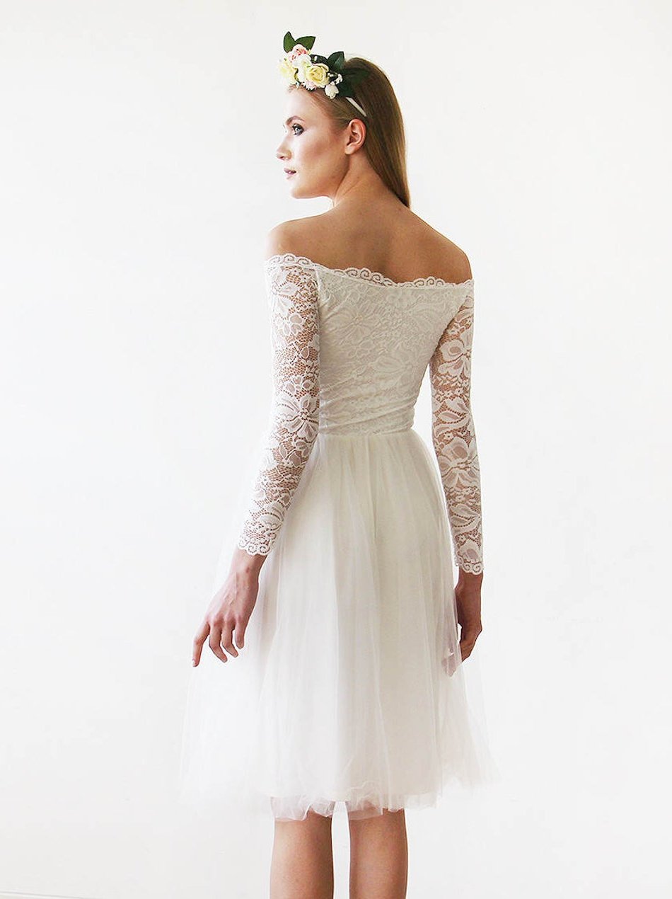 Short Wedding Dress with Cape