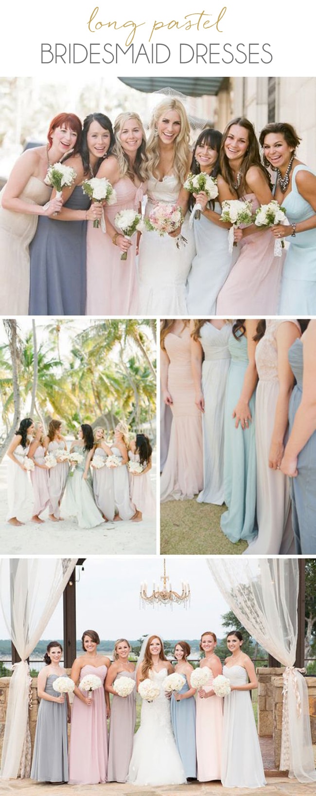 Long Mix & Match Pastel Bridesmaid Dresses | SouthBound Bride