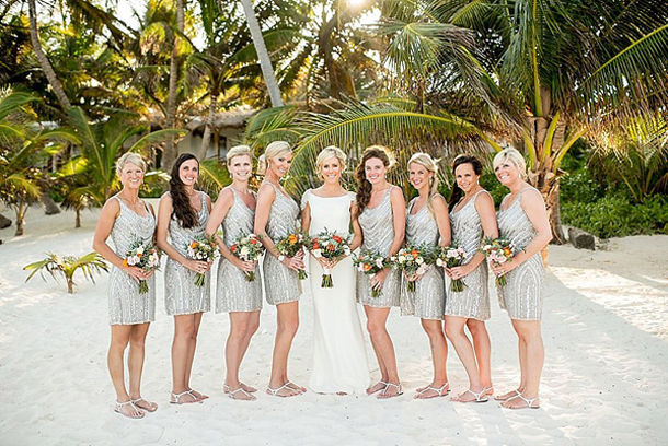 silver sparkly bridesmaids dresses