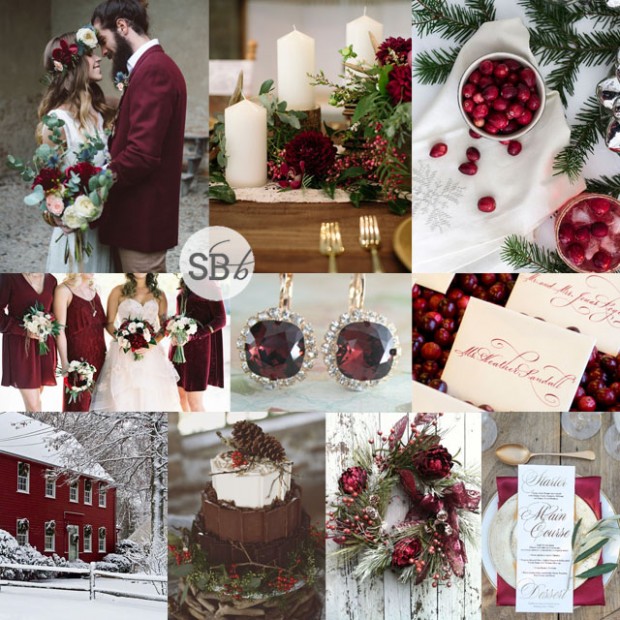 Marsala Christmas Inspiration Board | SouthBound Bride