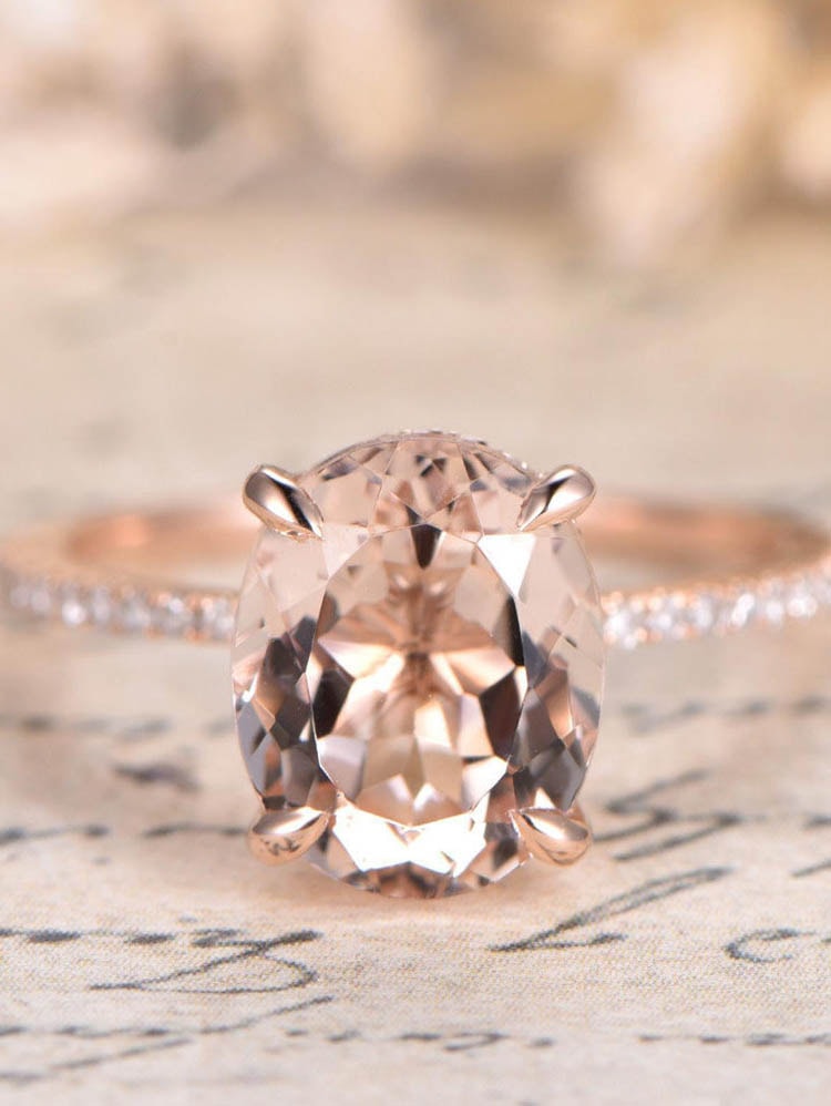 Morganite engagement ring and deals wedding band