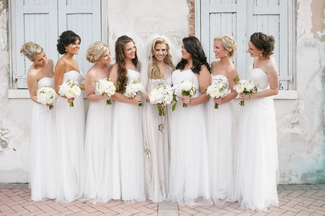 Long White Bridesmaid Dresses