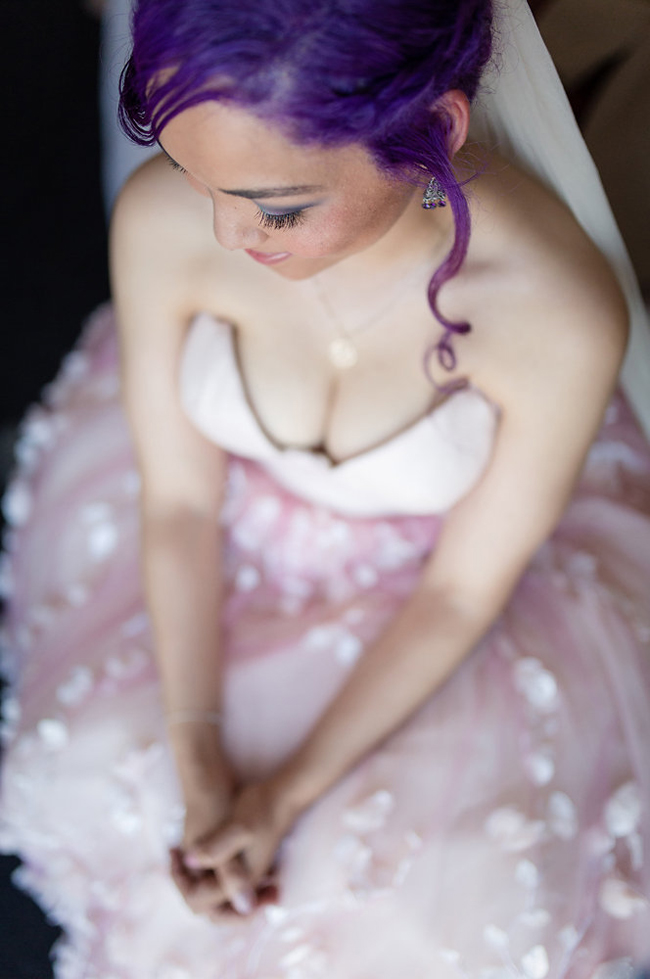 purple hair bride