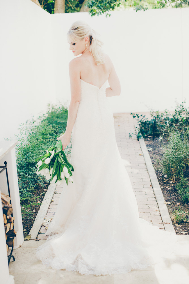 Bride with White Tulip Bouquet