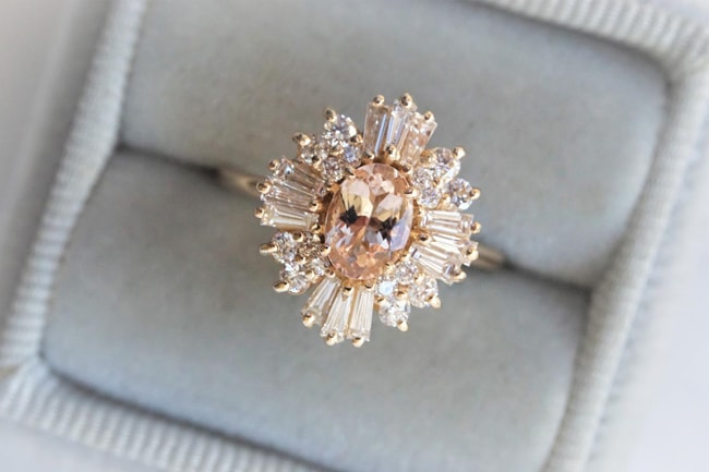 ROMANTIC MORGANITE ENGAGEMENT RINGS