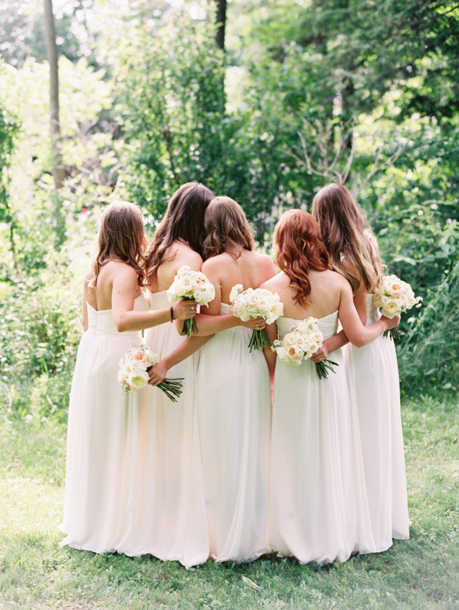 White Bridesmaid Dresses Long