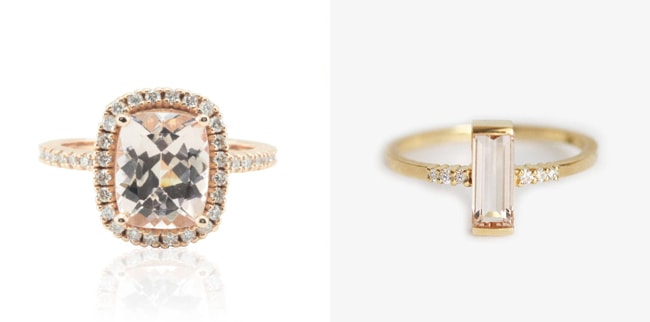 ROMANTIC MORGANITE ENGAGEMENT RINGS