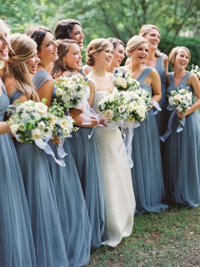 Dusty Blue Bridesmaid Dresses Southbound Bride 7639