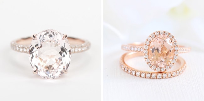 ROMANTIC MORGANITE ENGAGEMENT RINGS