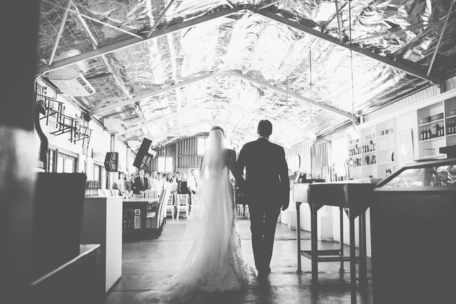 Bride and Father Walking Down the Aisle