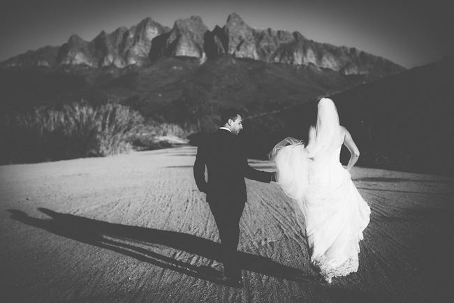 Classic Black and White Wedding Portrait by Fiona Clair Photography