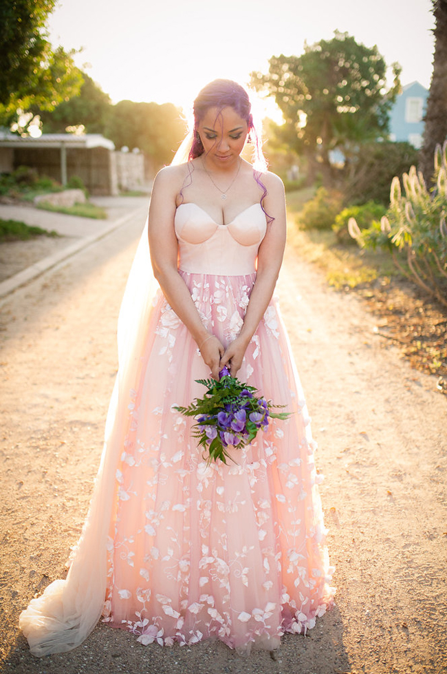 pink wedding dress