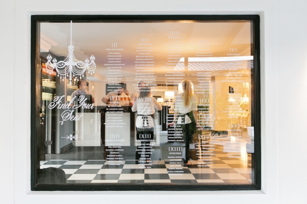 Mirror and Vinyl Table Seating at Molenvliet Wedding