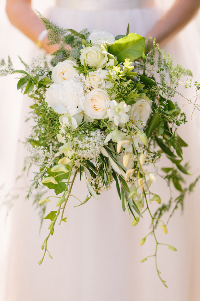 Green and White Bridal Bouquet