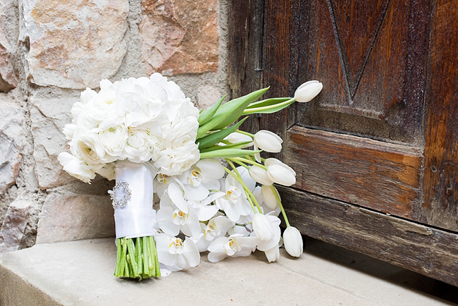 White Tulip and Orchid Bouquet