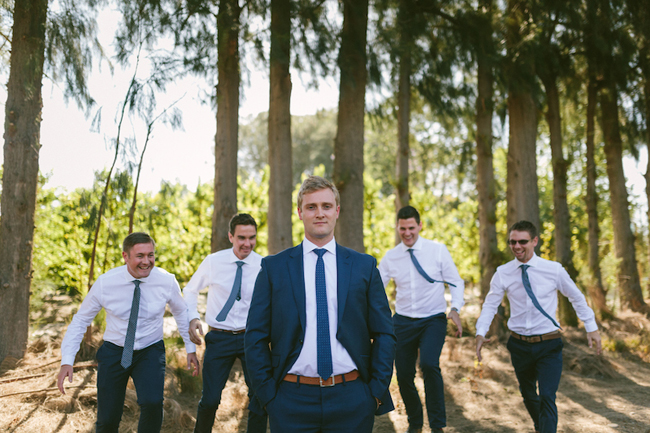 Classic Navy and White Wedding Suits