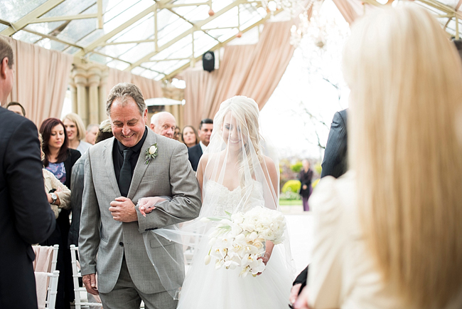 Bride and Father Walking Down the Aisle at Shepstone Gardens