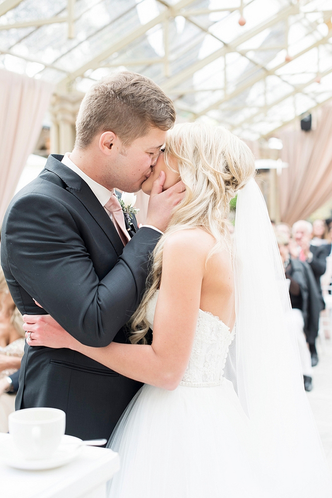 Bride and Groom First Kiss by Jack and Jane Photography