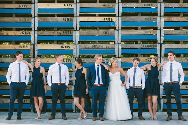 Classic Navy and White Wedding Party