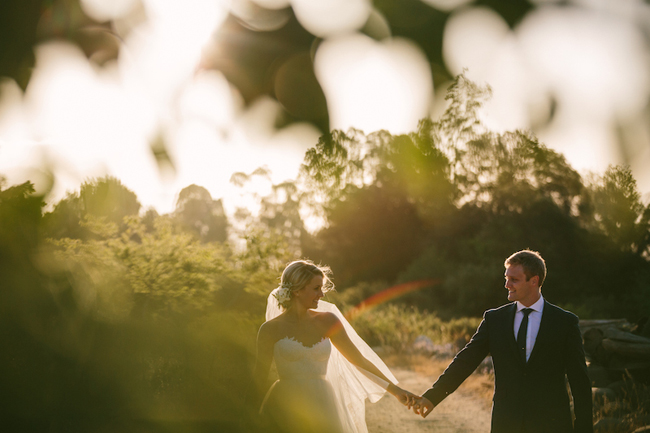 Bride and Groom Portrait in Woods