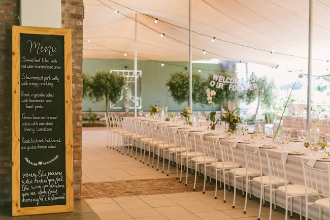 Blackboard Wedding Menu