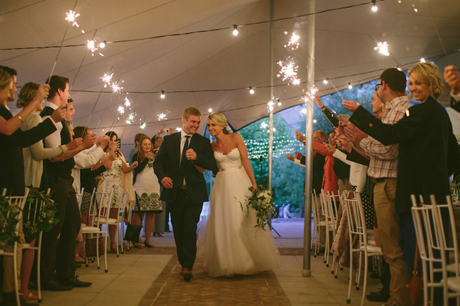 Bride and Groom Sparkler Send-off