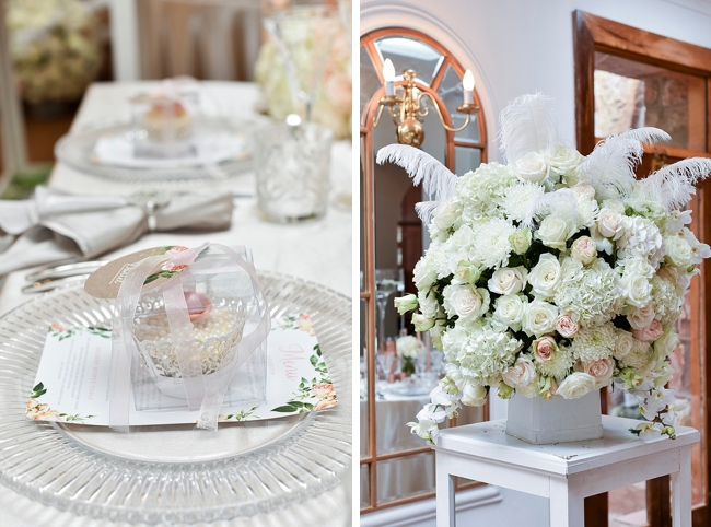 Rose and Feather Floral Arrangement at Shepstone Gardens