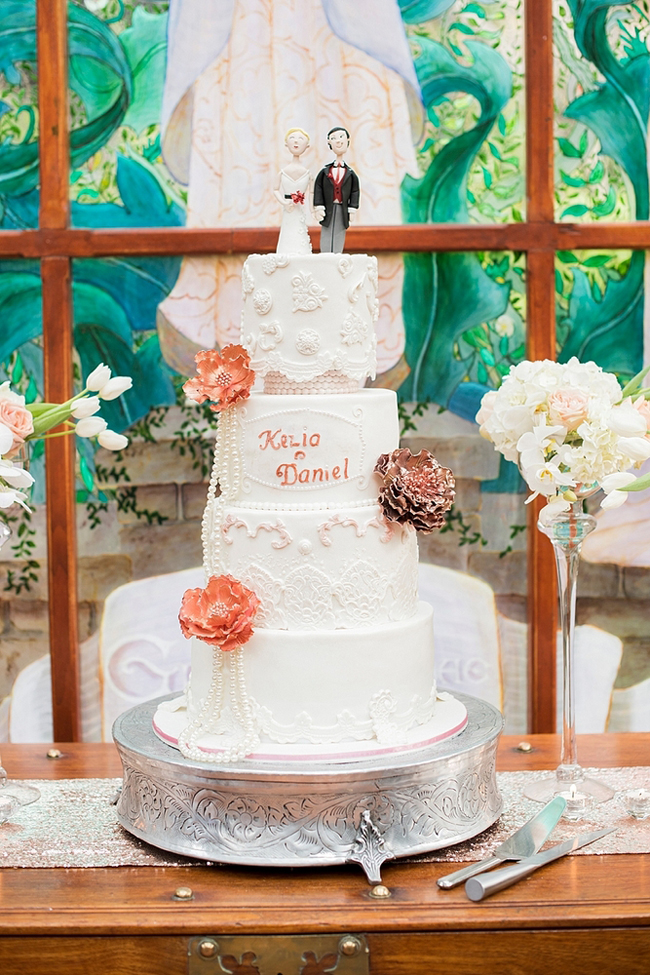 Wedding Cake with Lace Detail