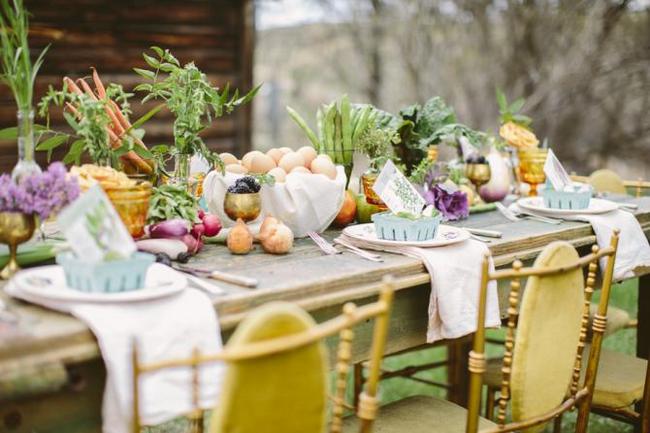 Farmers Market Wedding Ideas Fruit Vegetable Table Decor