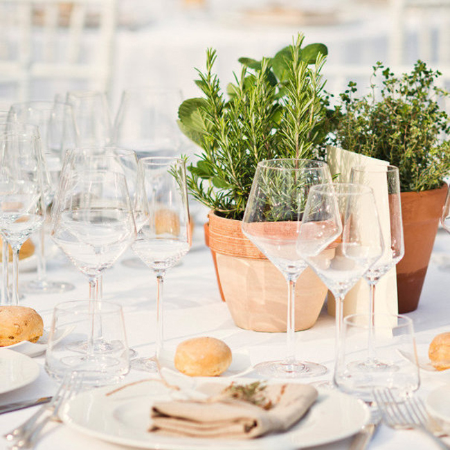 Farmers Market Wedding Ideas Herb Centerpiece