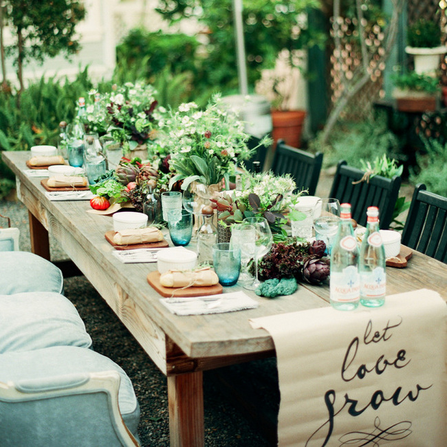 Farmers Market Wedding Ideas Naked Wood Tables