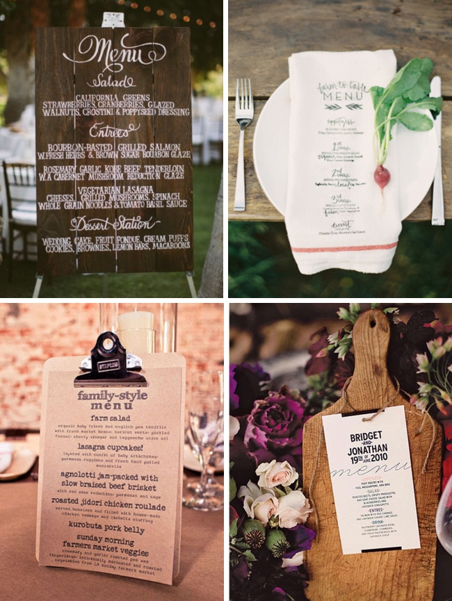 Farmers Market Wedding Ideas Menus