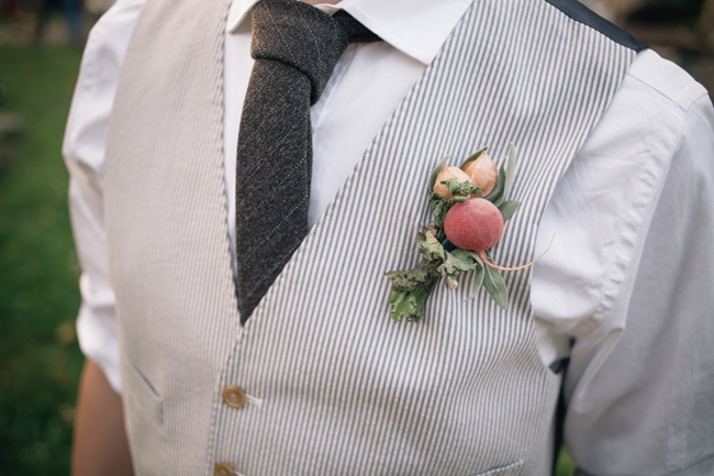 Farmers Market Wedding Ideas Veggie Boutonniere