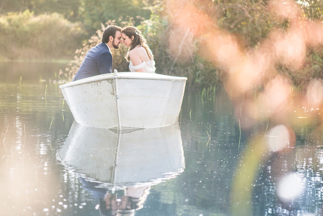 Bride and Groom in Boat 