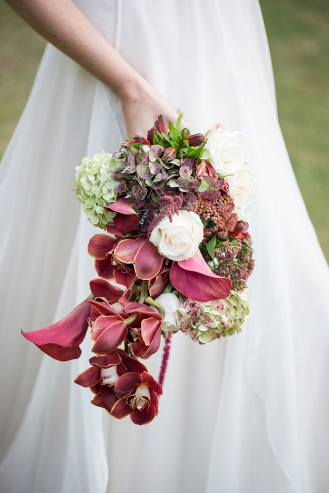 Cascading Marsala Bridal Bouquet