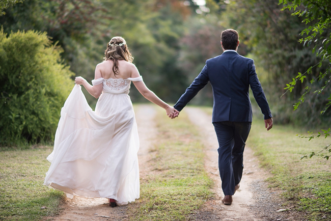 Lace Back White Wedding Gown