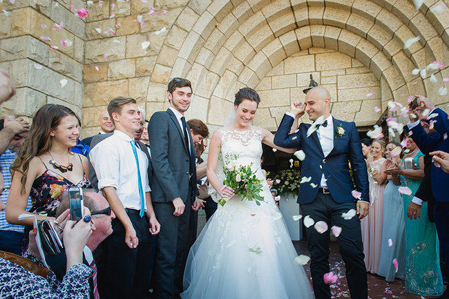 White Rose Petal Confetti by Lauren Kriedemann Photography