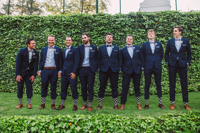 Groomsmen with Polka Dot Socks