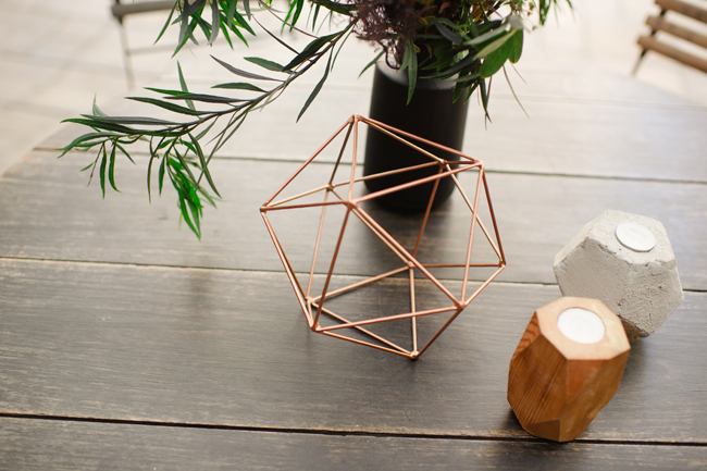 Bronze Geometric Wedding Decor