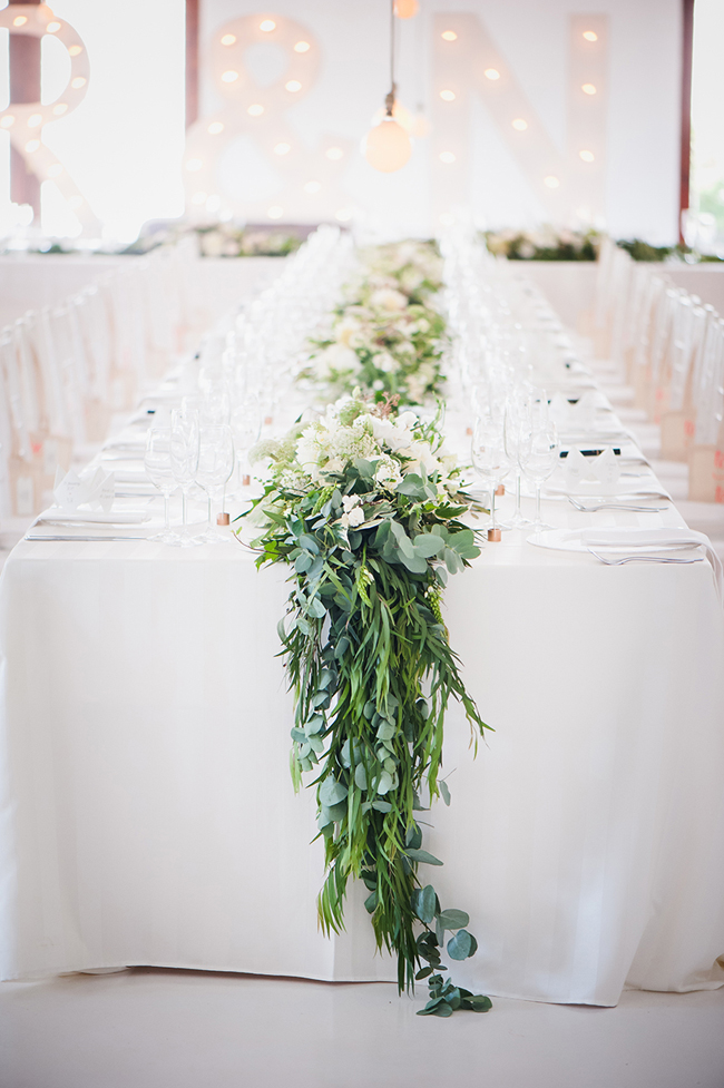 Timeless Cascading Greenery Wedding Decor