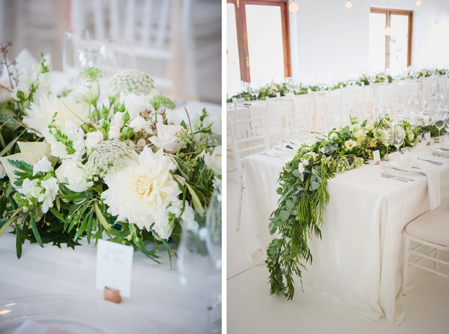 Cascading Greenery with White Florals